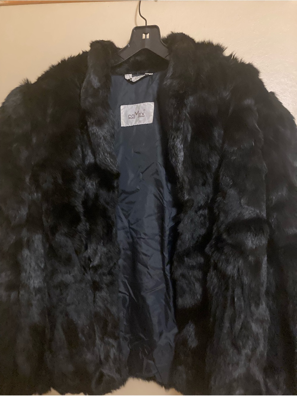 Women's Black Rabbit Fur Coat